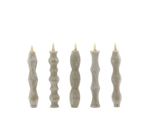 Takazawa Nanao set of 5 sculptural grey candles from Japan made of sumac and rice wax beautiful shapes 