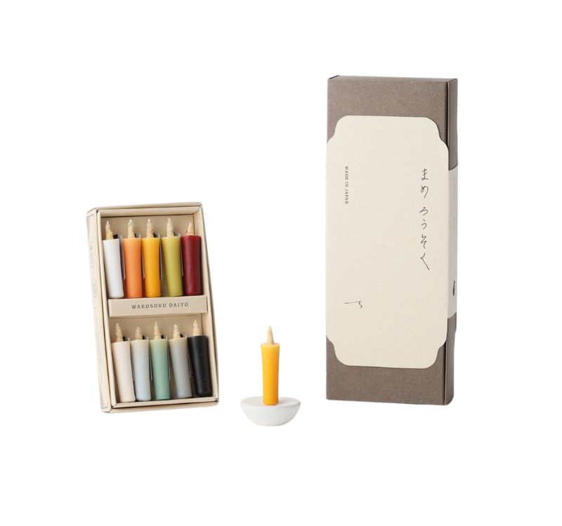 Rice Wax Japanese Candles, Earth Colors Set