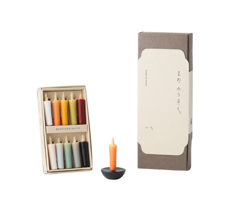 Rice Wax Japanese Candles, Earth Colors Set