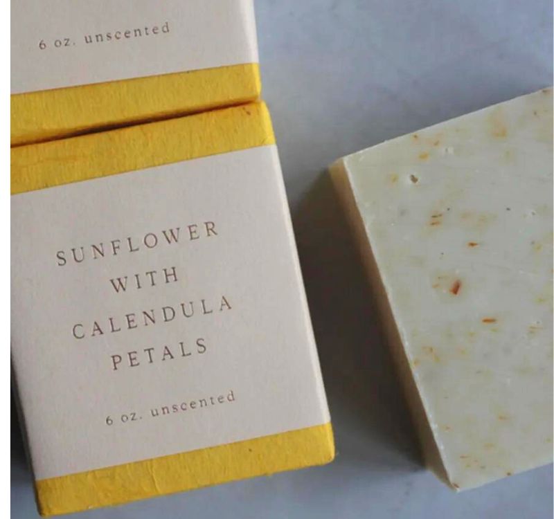 Sunflower with Calendula Petals Bar Soap